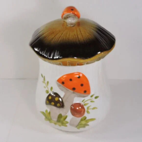 Vintage Sears Large 10.5" Merry Mushroom Cookie Jar - Laurentian Pottery - Picture 1 of 13